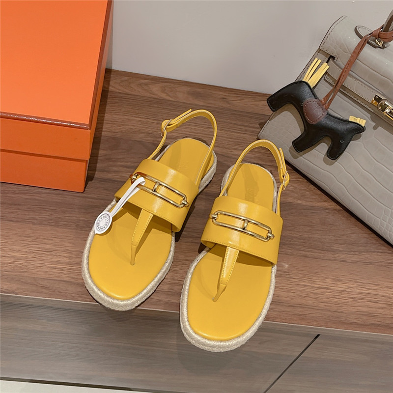 hermes knitted flat sandals