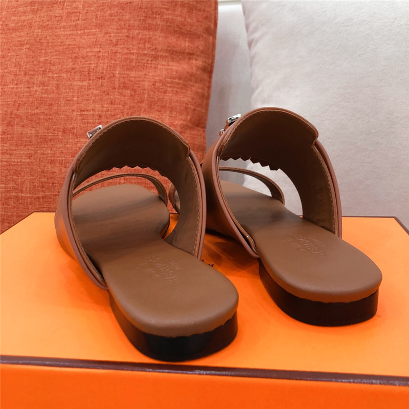 hermes H flat slipper sandals