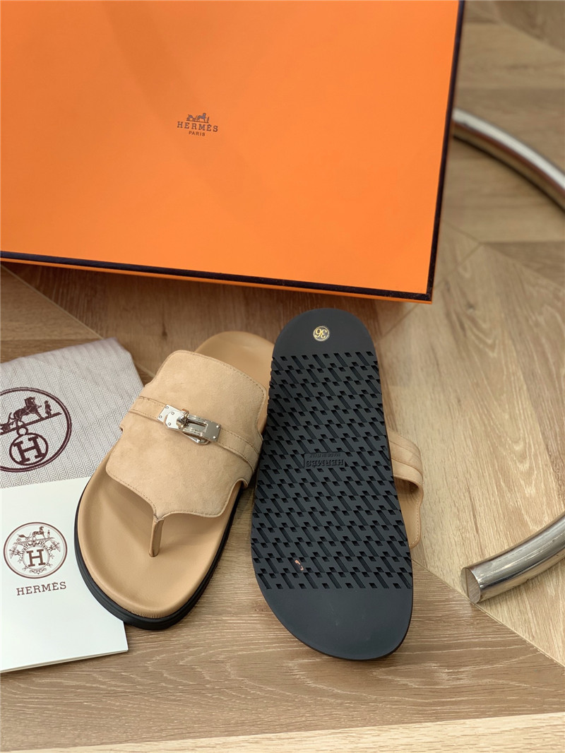 hermes Kelly buckle flip flops