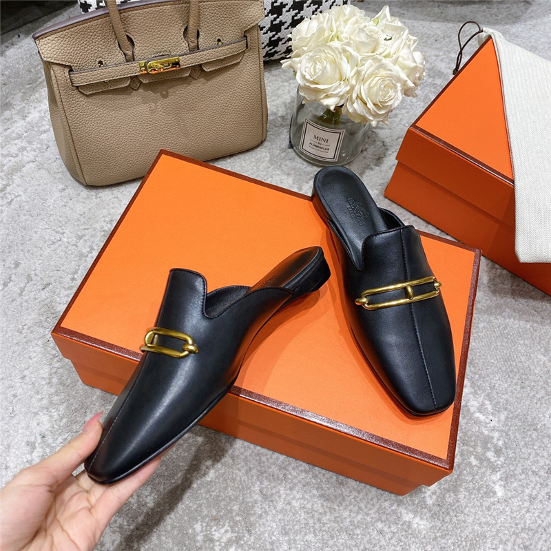 hermes muller flat slippers