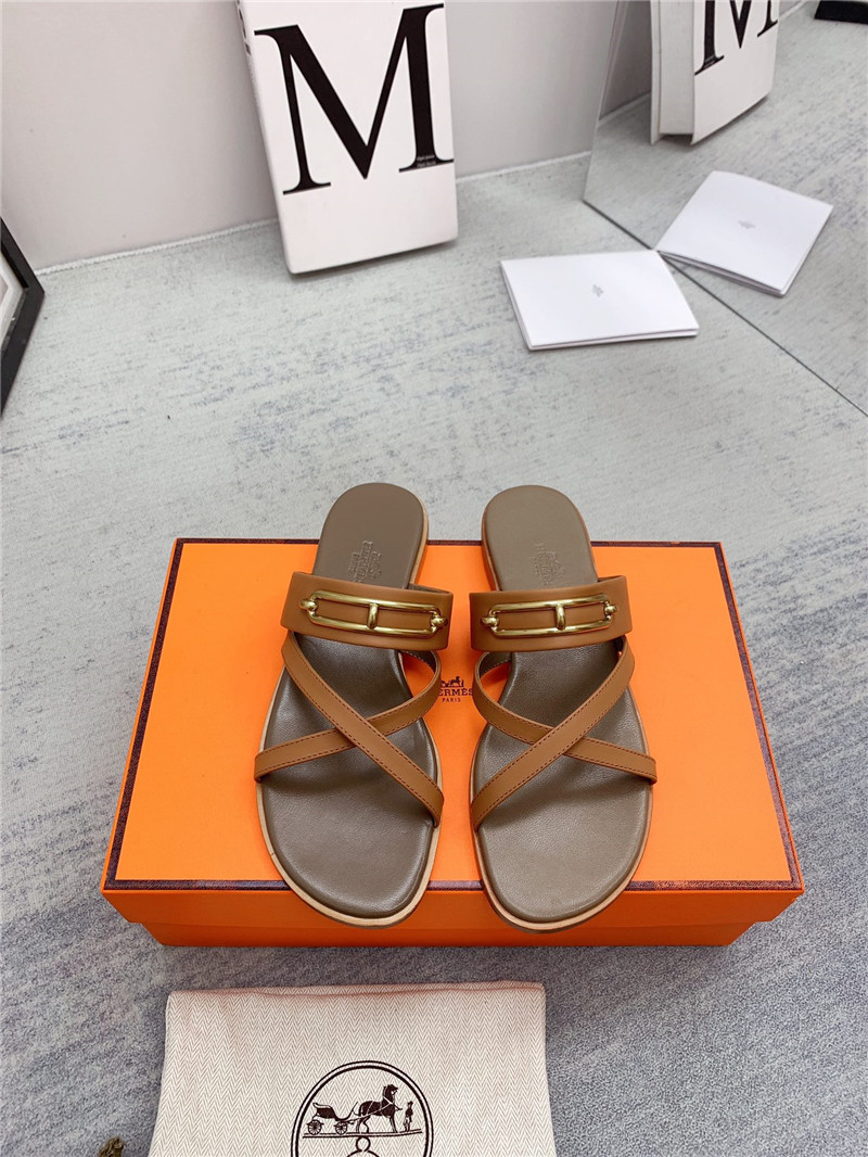 hermes flat slippers
