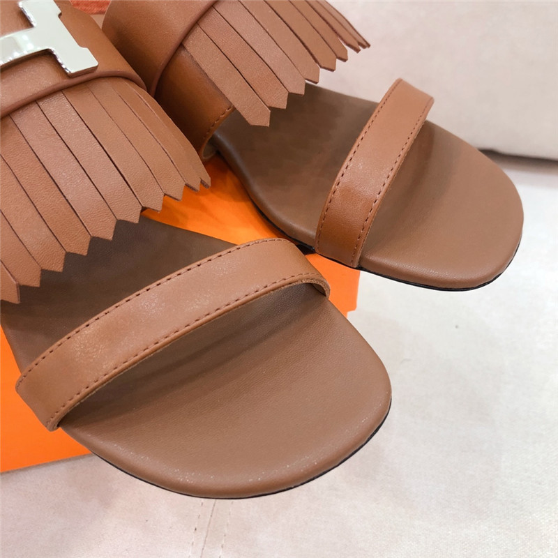 hermes H flat slipper sandals