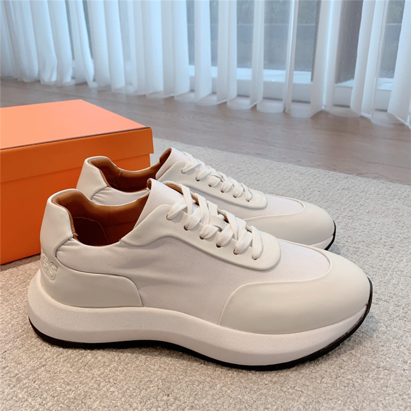 Hermès classic look-alike British retro white shoes
