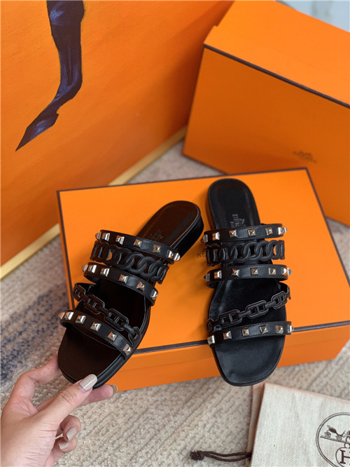 hermes flat slippers womens