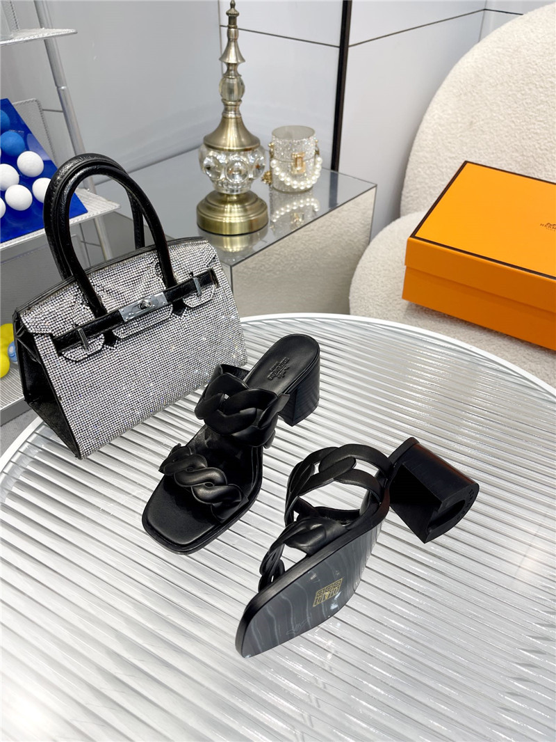 Hermès pig nose high heel sandals