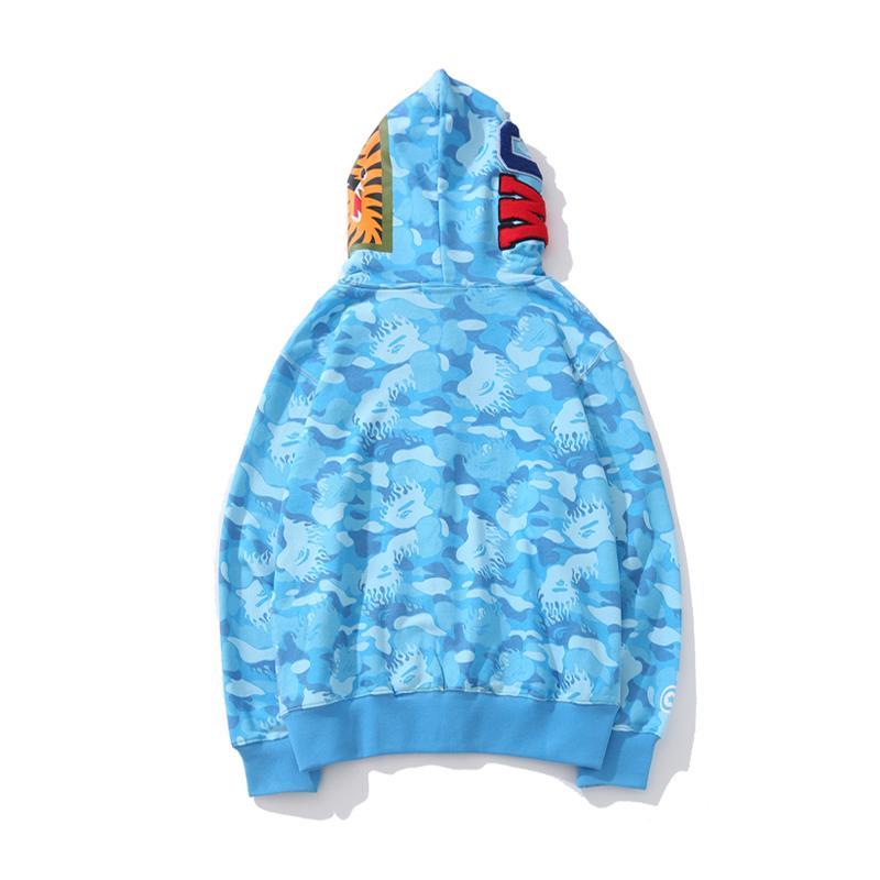BAPE Fire Camo Shark Full Zip Hoodie