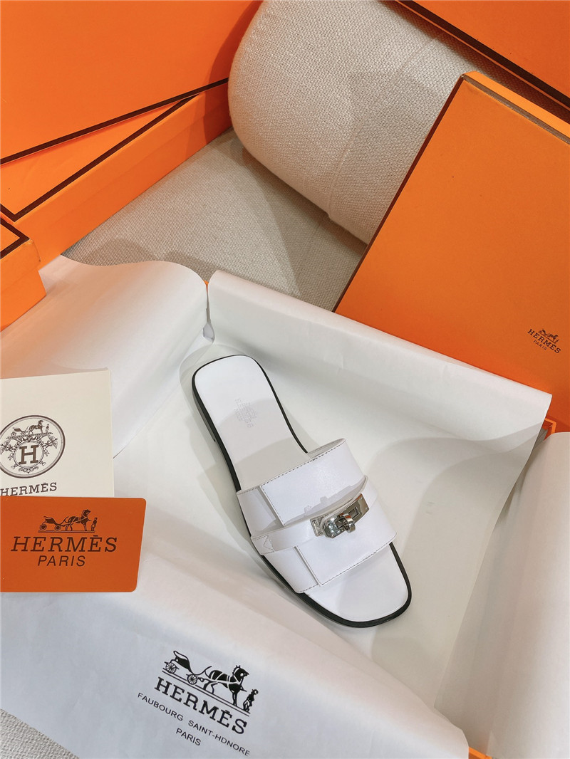 Hermès new Giulia flat kelly buckle slippers
