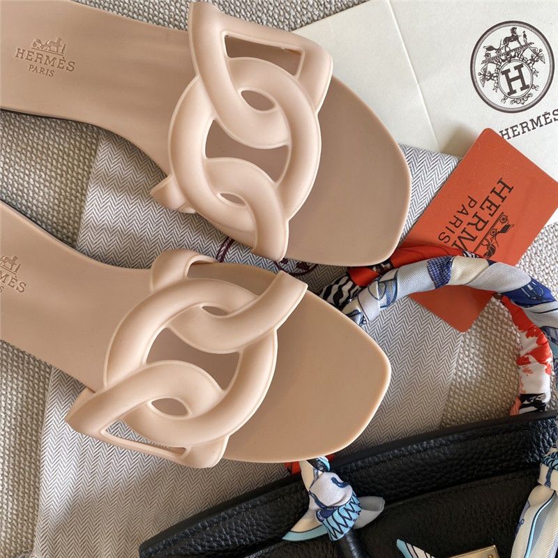 Hermès new classic pig nose chain slippers