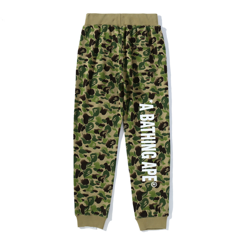 BAPE Camo Shark Track Pants Sweatpants Green Black HDCP8791