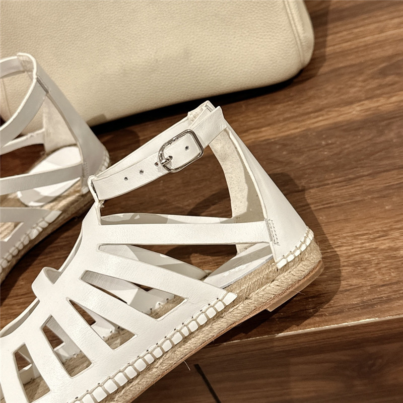 Hermès cutout pig nose espadrille sandals