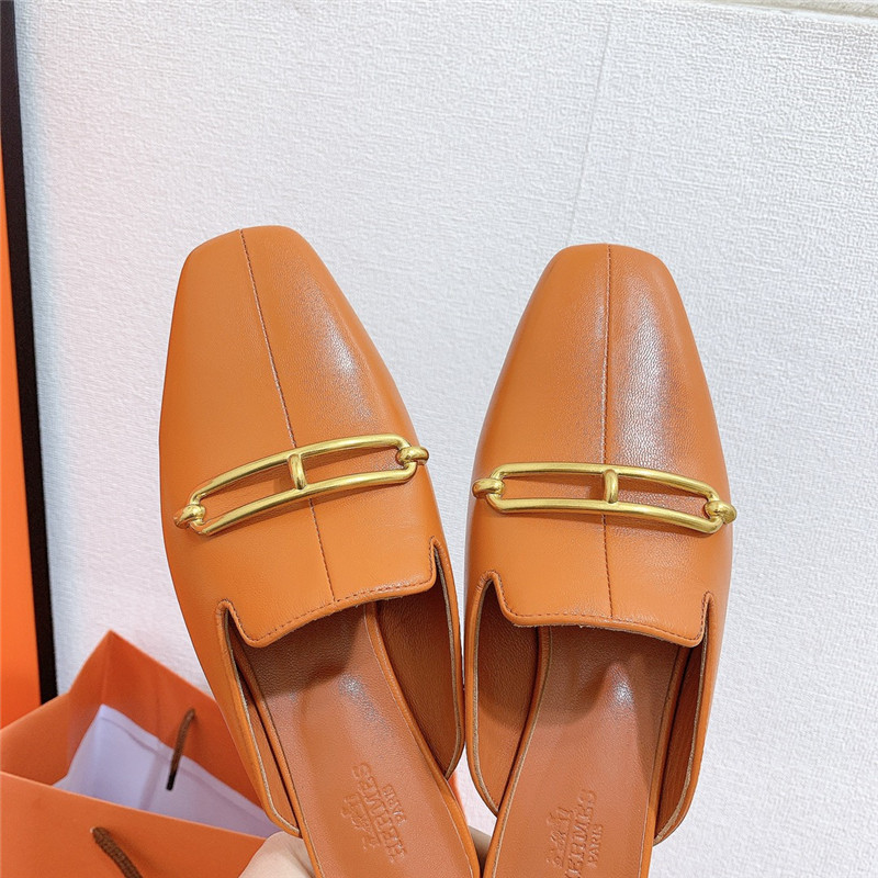 hermes flat slippers