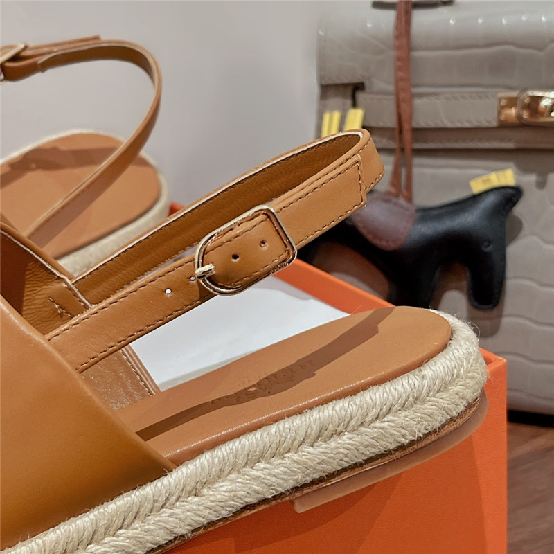 hermes knitted flat sandals