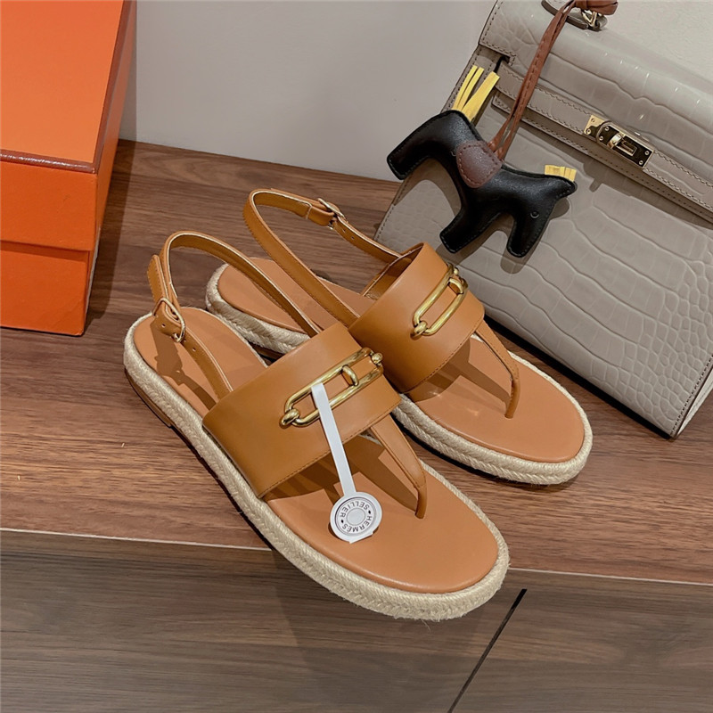 hermes knitted flat sandals