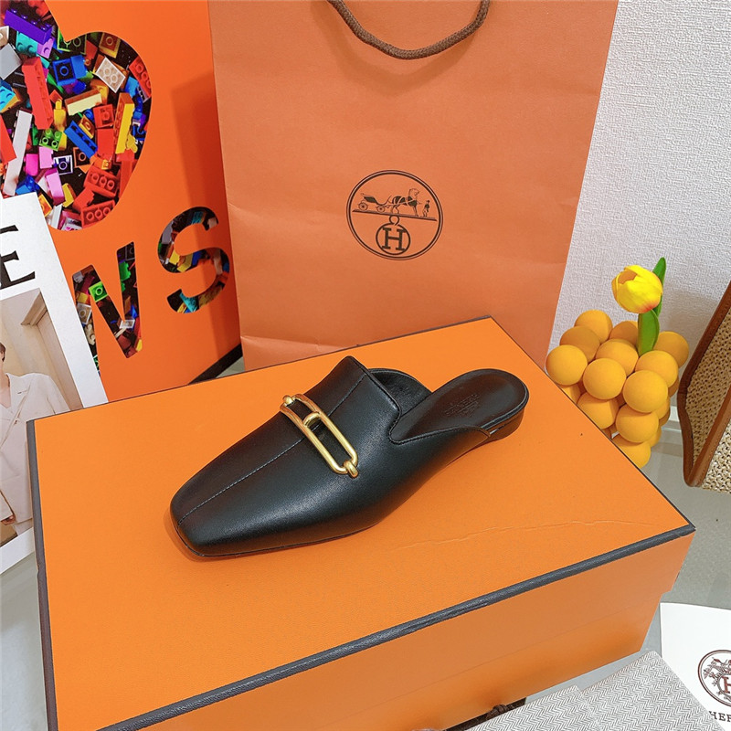 hermes flat slippers