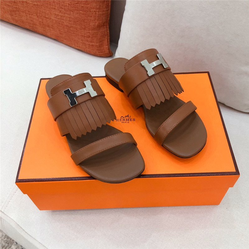 hermes H flat slipper sandals