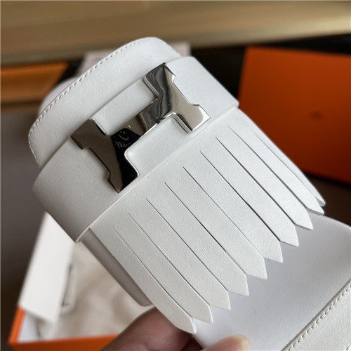 hermes H flat slippers