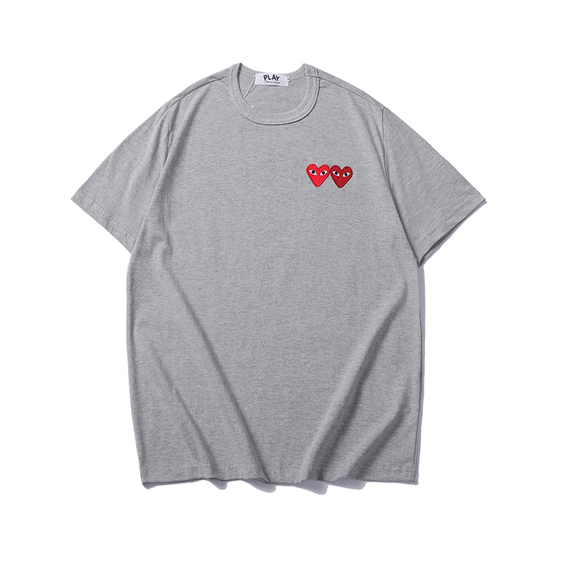 Comme Des Garcons Play Double Heart T Shirt 2333