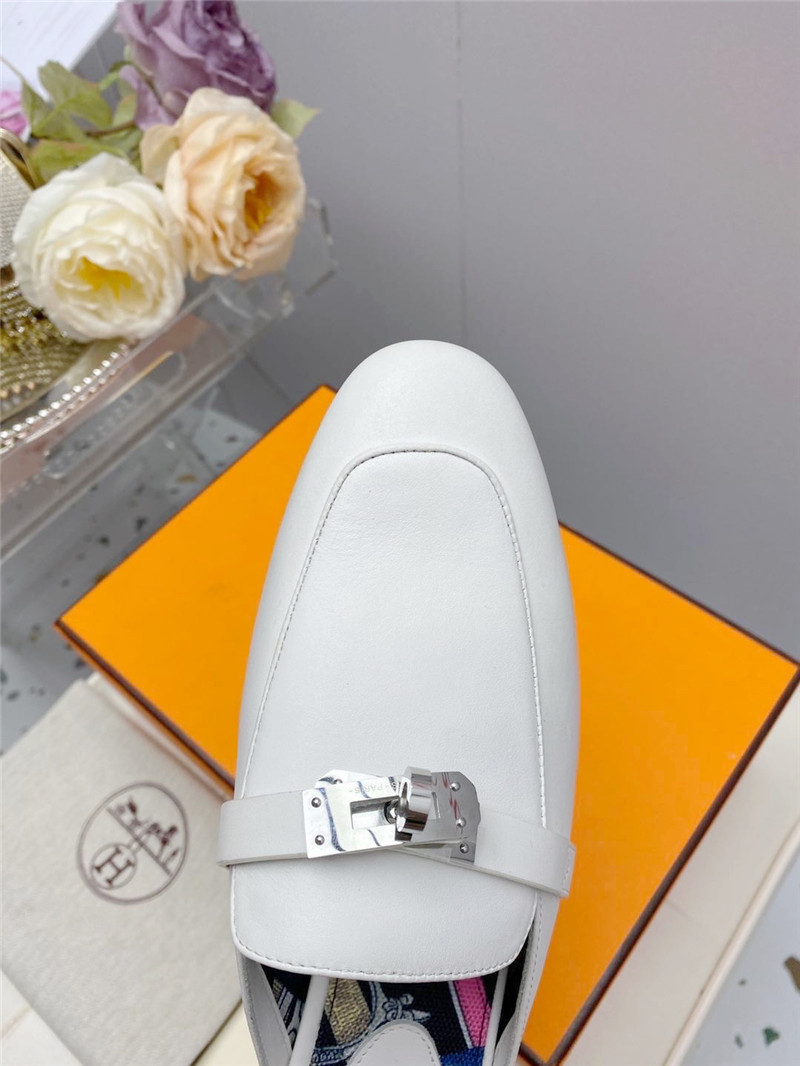 hermes kelly gold buckle slippers