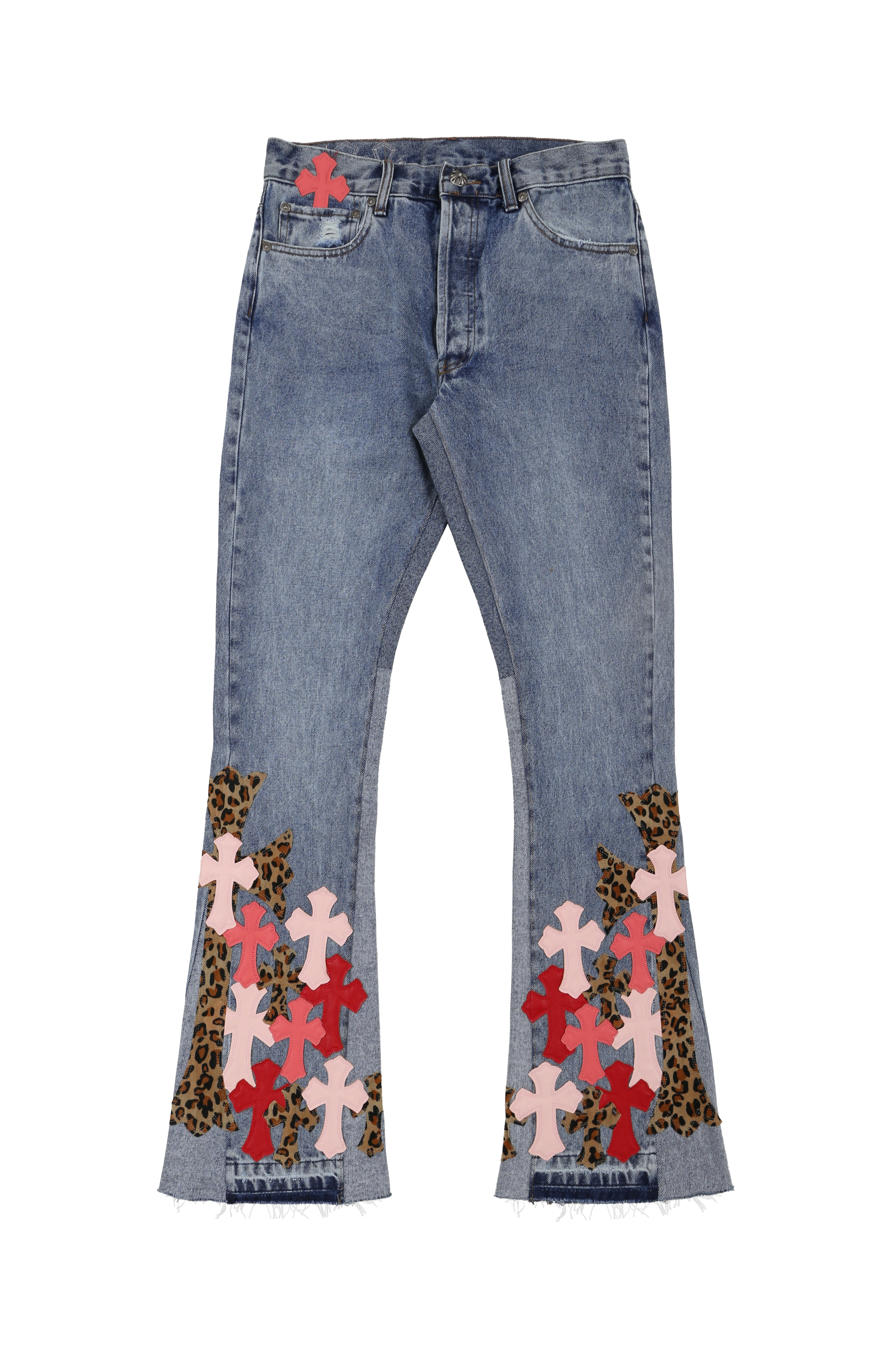 Chrome Hearts Replica Cross Flare Denim