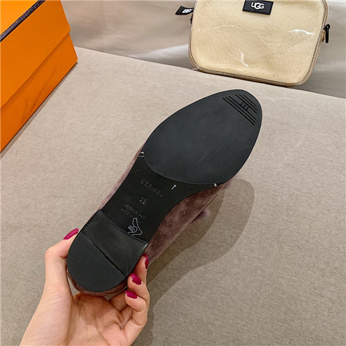 hermes sheepskin mink loafers