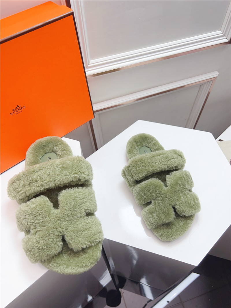 Hermès second uncle shoe hair slippers