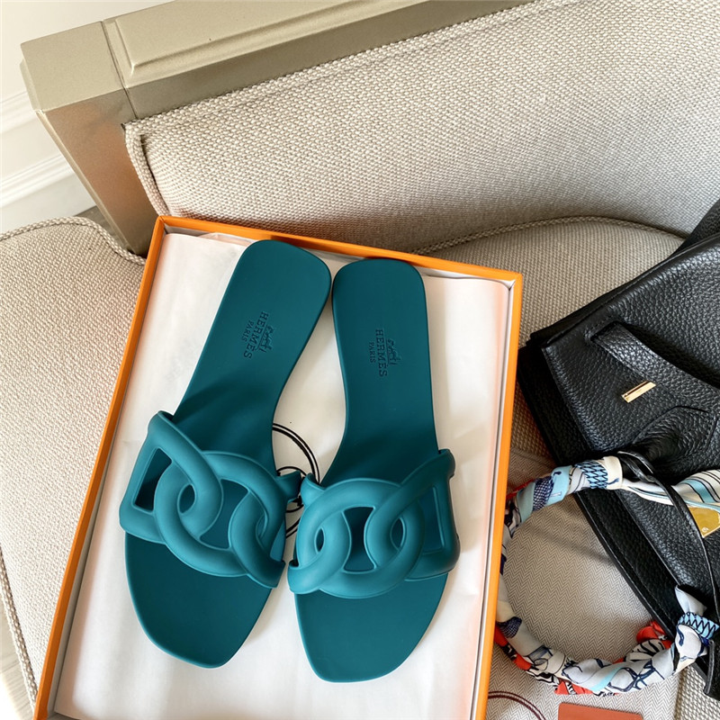 Hermès new classic pig nose chain slippers