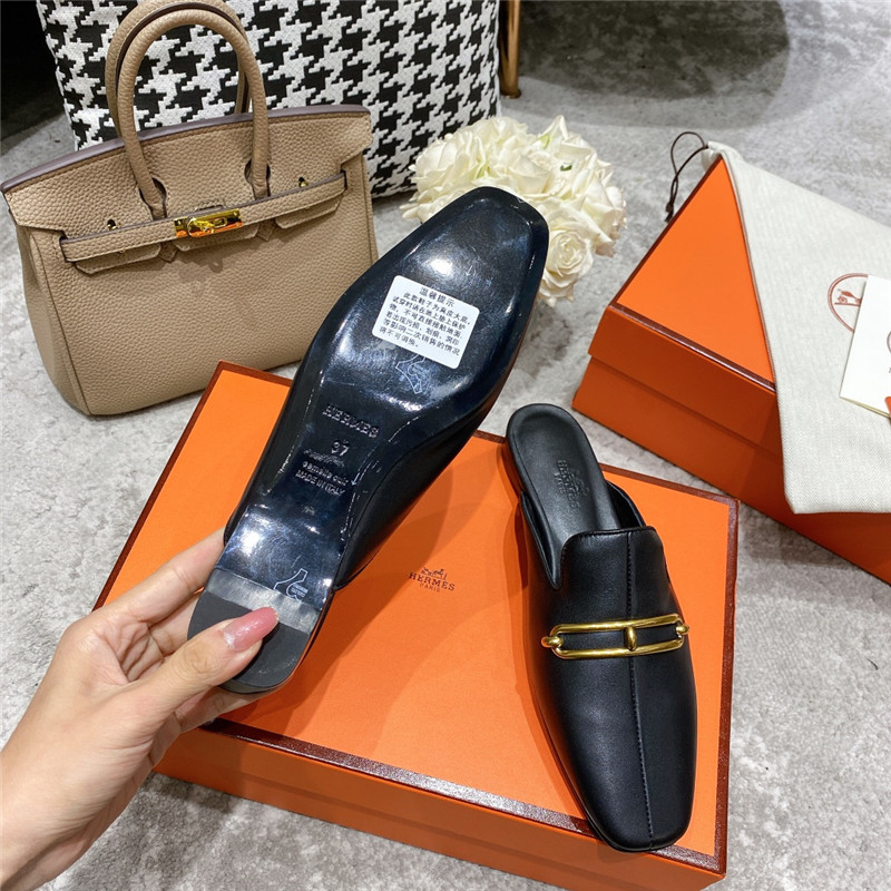 hermes muller flat slippers
