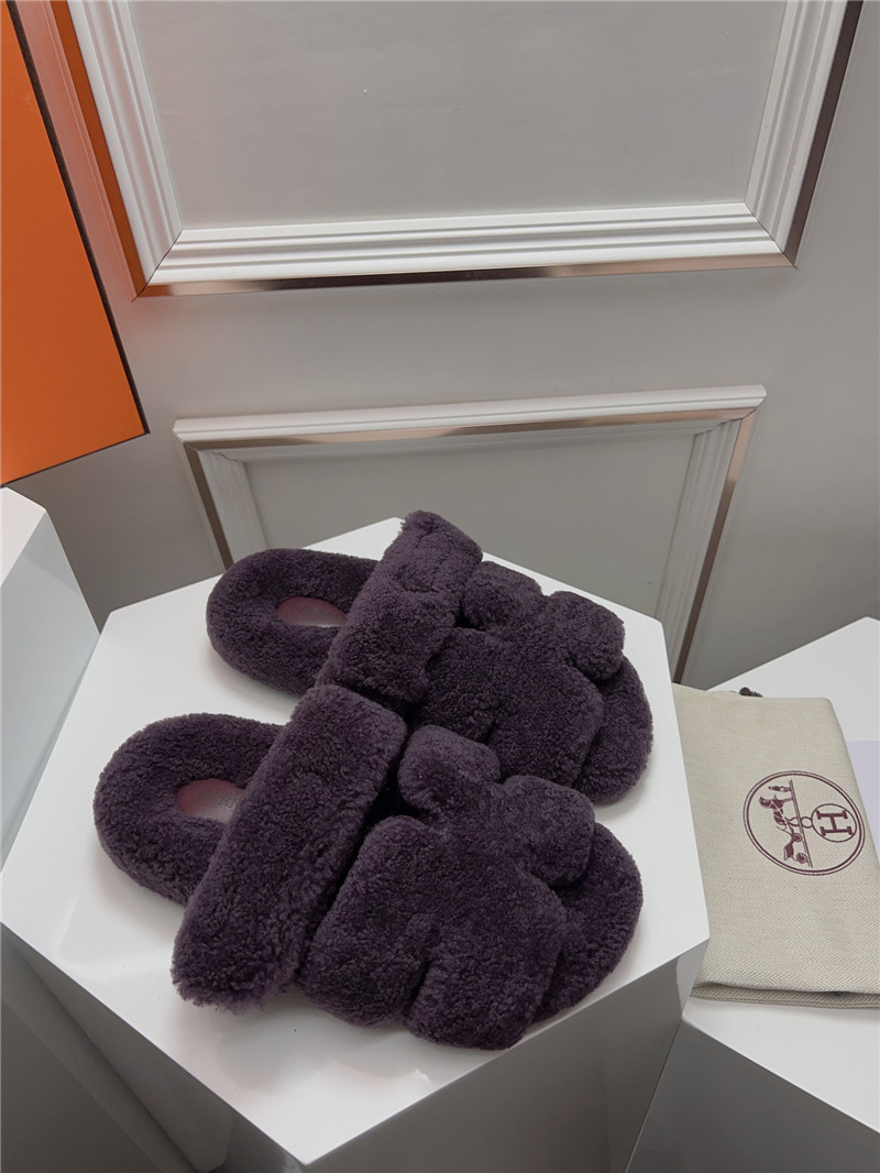 Hermès second uncle shoe hair slippers