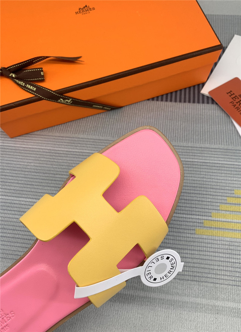 hermes flat H slippers womens