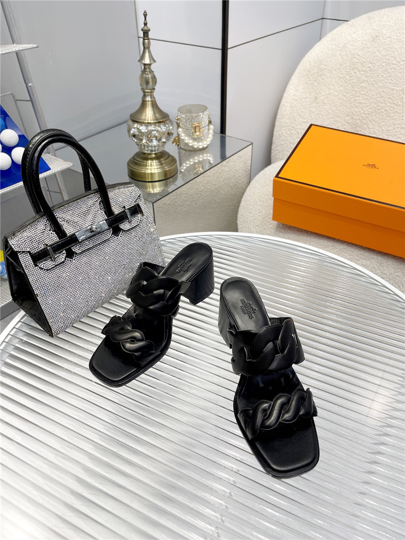 Hermès pig nose high heel sandals