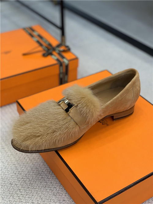 hermes mink loafers shoe