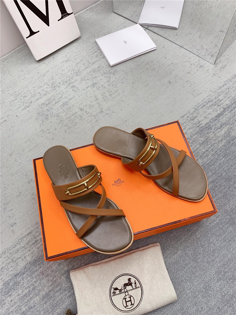 hermes flat slippers