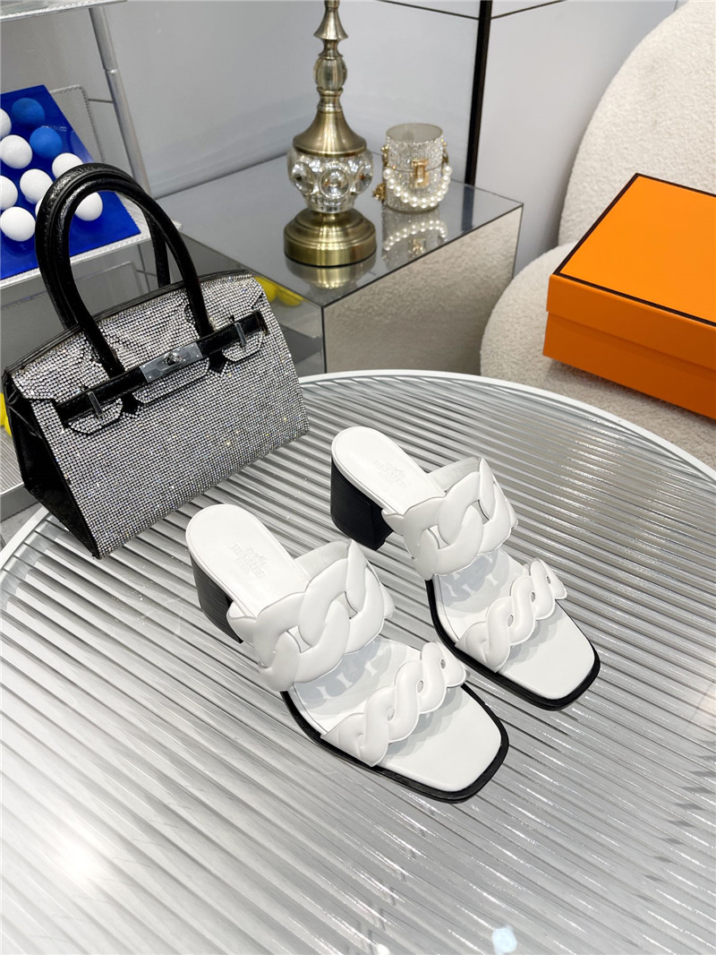 Hermès pig nose high heel sandals