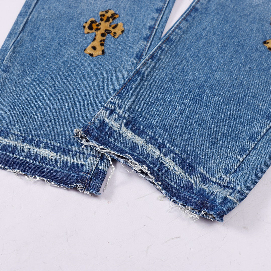 Chrome Hearts Replica Cheetah Cross Denim