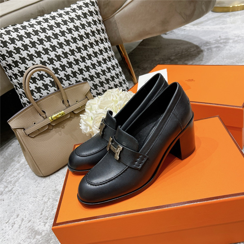 hermes dauphine mid heel mules