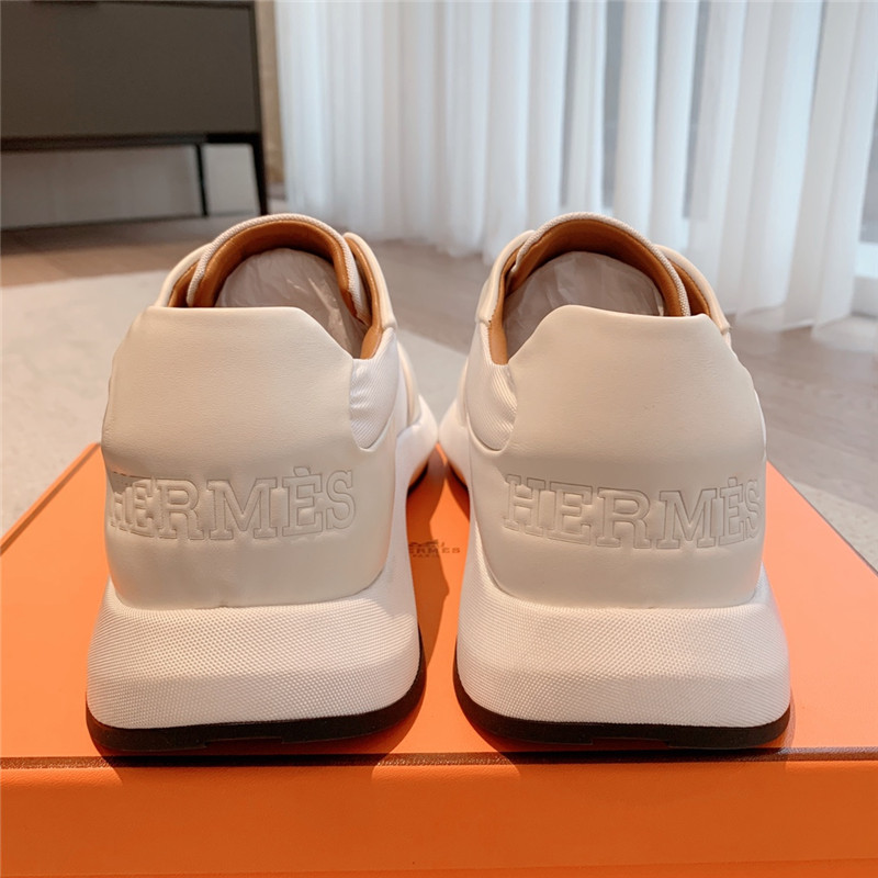 Hermès classic look-alike British retro white shoes