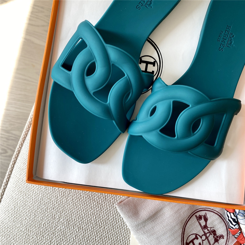 Hermès new classic pig nose chain slippers