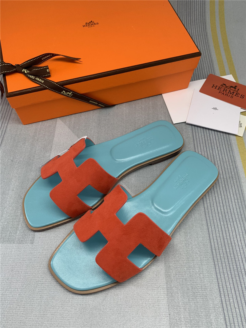 hermes flat H slippers womens
