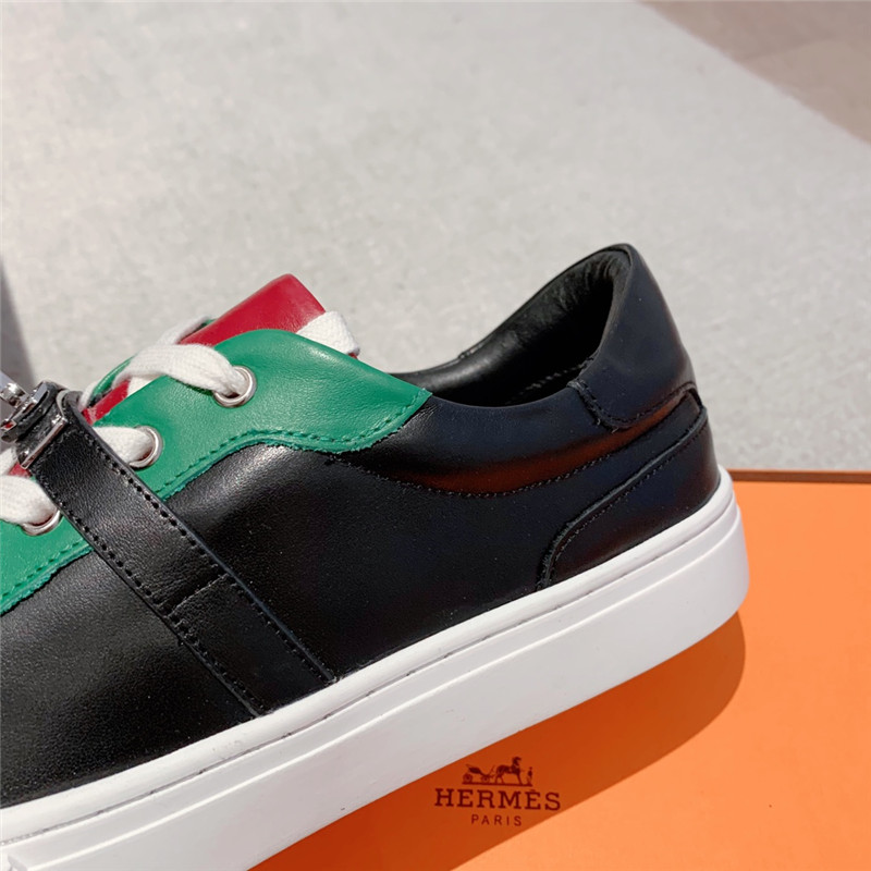 Hermès British retro design white shoes