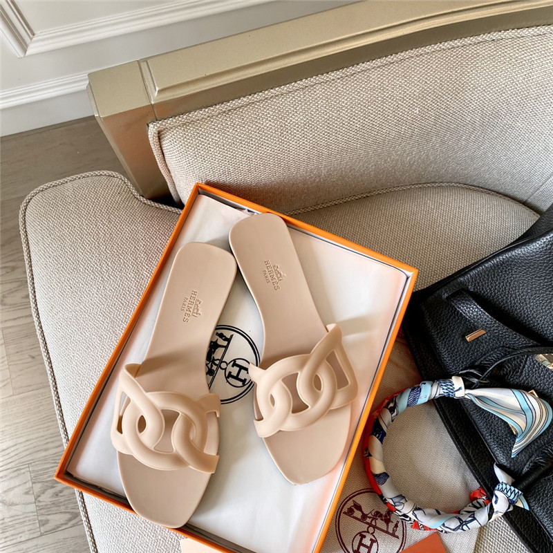 Hermès new classic pig nose chain slippers