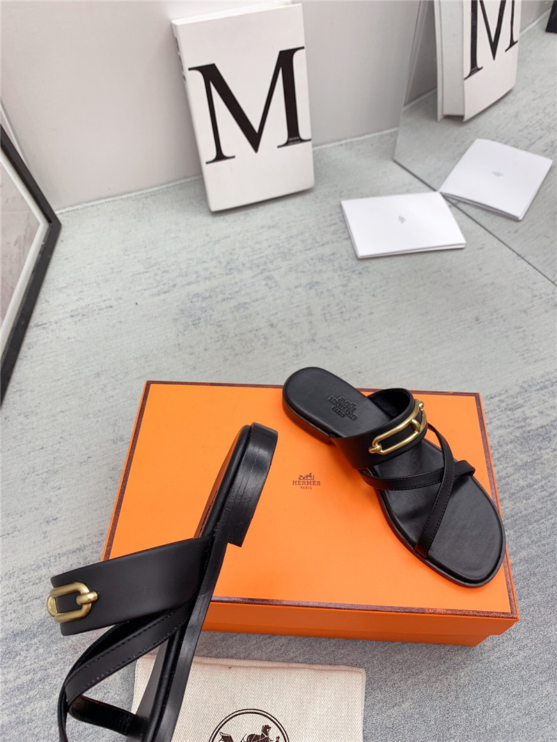 hermes flat slippers