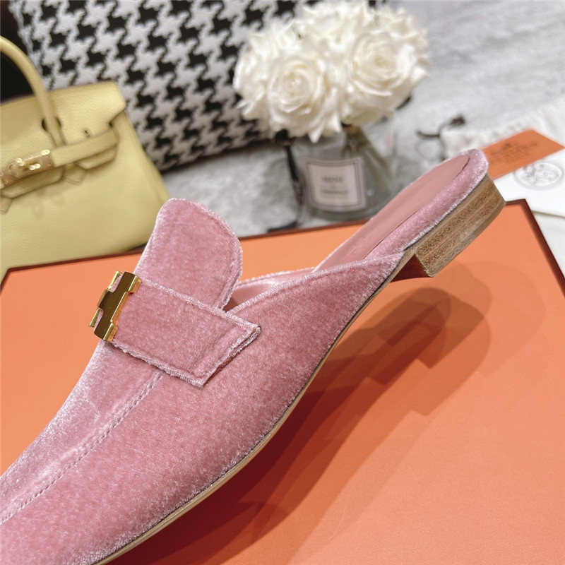 hermes H buckle classic slippers
