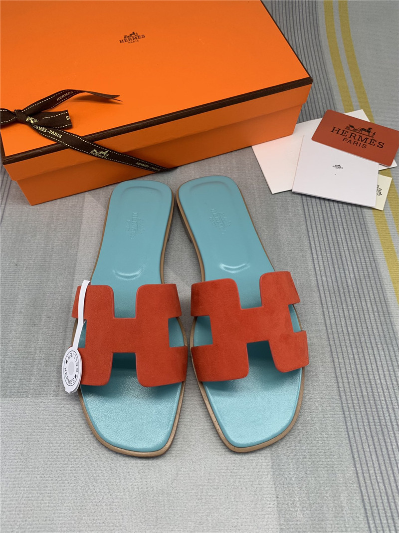 hermes flat H slippers womens