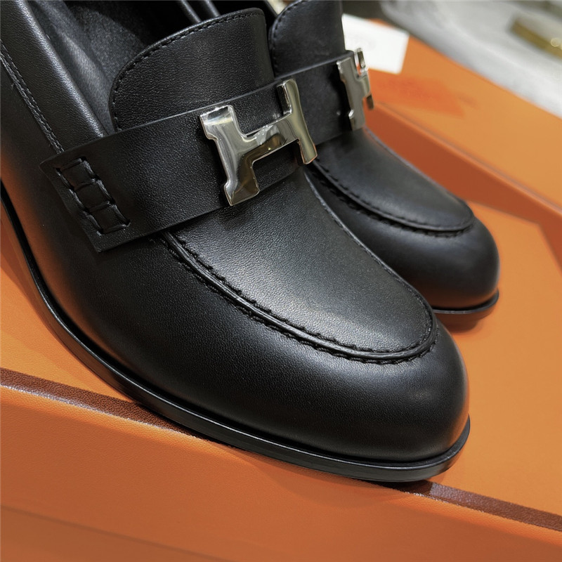 hermes dauphine mid heel mules