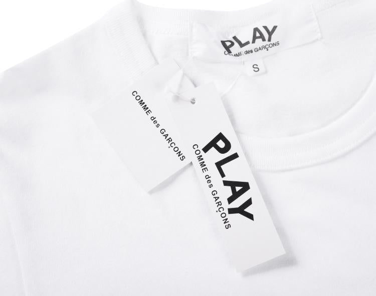 COMME DES GARCONS CDG PLAY Hearts Long Sleeve Black White T Shirt