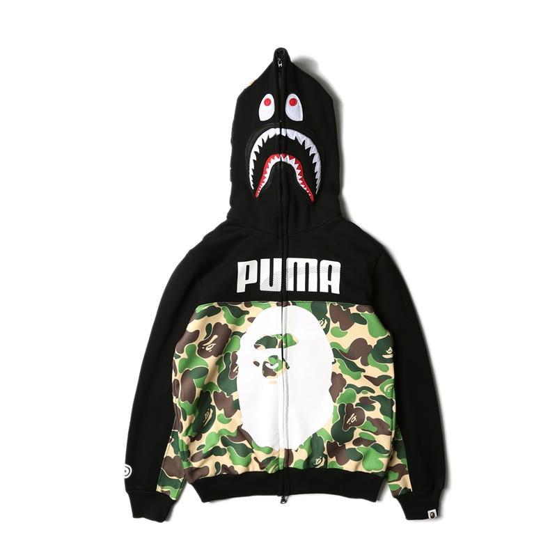 Bape Shark Full Zip Hoodie Camo Green Pink