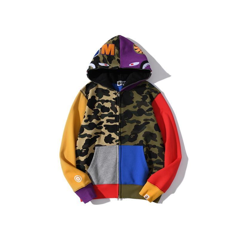 BAPE 1st Camo Crazy Shark Full Zip Hoodie Multi