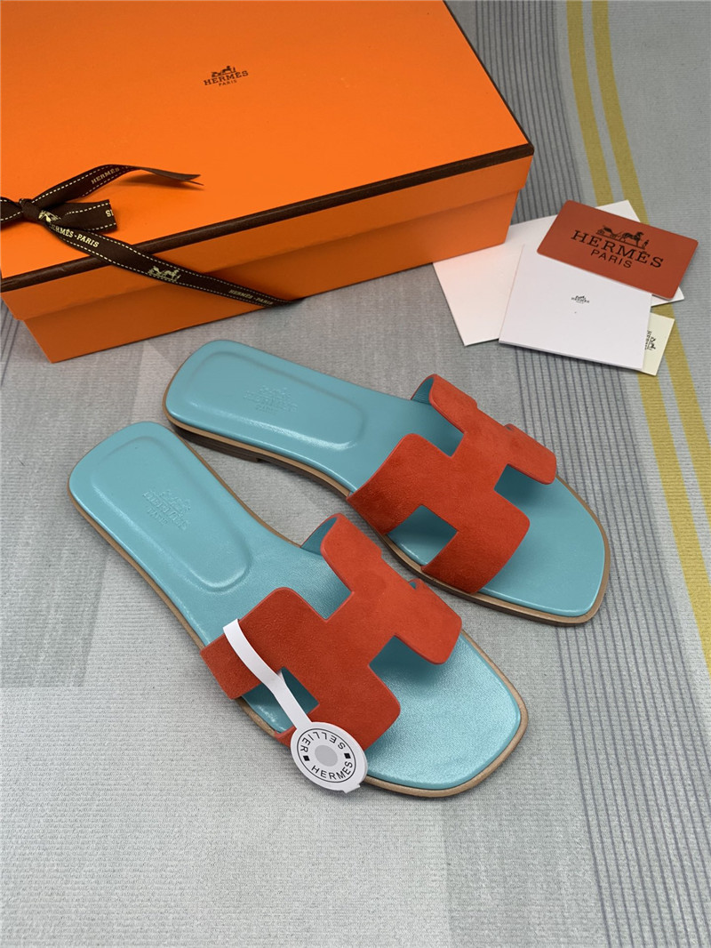 hermes flat H slippers womens