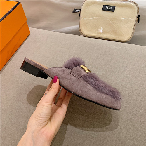 hermes sheepskin mink loafers