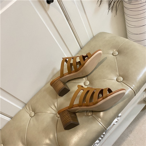 Hermes Birkin Replica block heel sandals